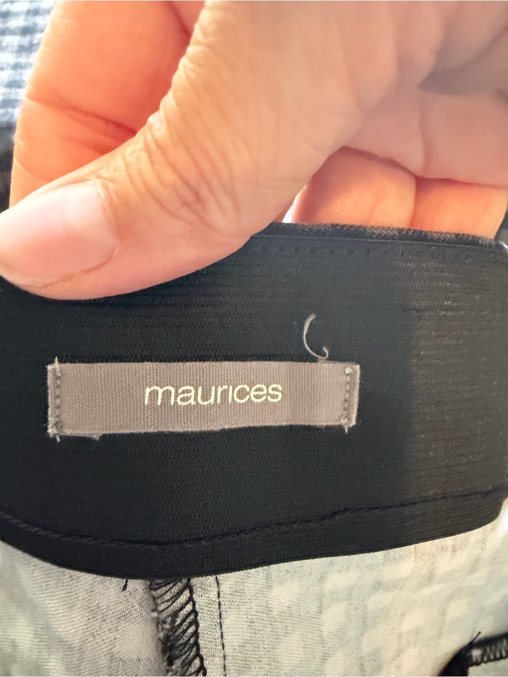 3/$20 Maurices Black and Gray Gingham Slim Pull-On Ankle Pants - Picture 3 of 4